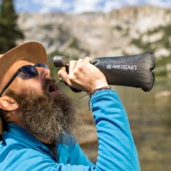 LifeStraw Peak Squeeze Bottle With Filter- 1L -Outdoor Camping Gear LifeStraw Peak Squeeze Bottle 1L Mountain Blue 03