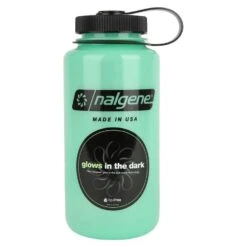 Nalgene Tritan Wide Mouth Bottle - 1L -Outdoor Camping Gear Nalgene Tritan Wide Mouth Bottle 1L Glow Black 364695