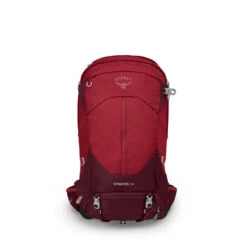 Osprey Stratos 34 Litre Mens Hiking Daypack -Outdoor Camping Gear Osprey Stratos 34 Mens Daypack Poinsetta Red 07