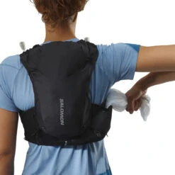 Salomon Adv Skin 12L Womens Set Running Vest With Flask - Black/Ebony -Outdoor Camping Gear Salomon Adv Skin 12 WomensRunningVest Black 07