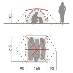 Vaude Campo 3 Person Tent -Outdoor Camping Gear Vaude Campo 3P Tent Chute Green 02